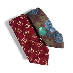 Lot Of 2 Vintage Made In‎ USA Designer Silk Ties Polo Ralph Lauren*Read